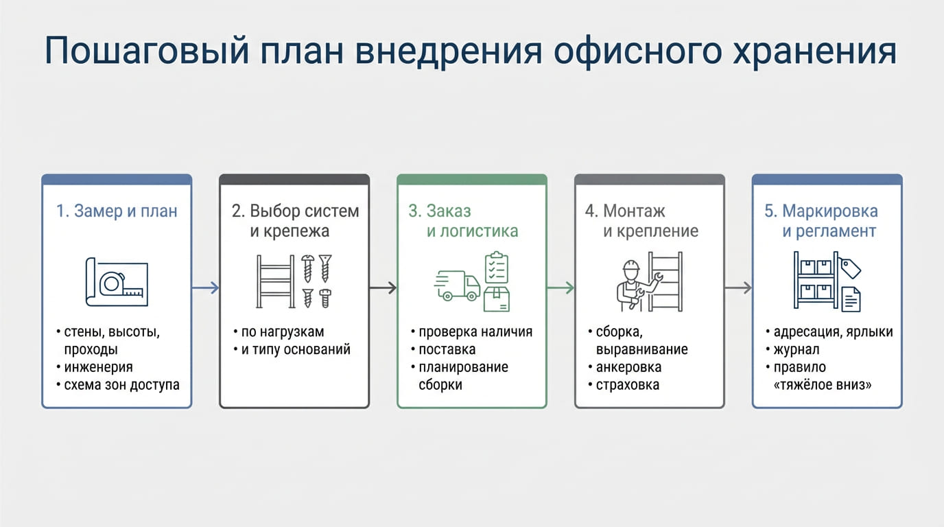 пошаговый план офисного хранения